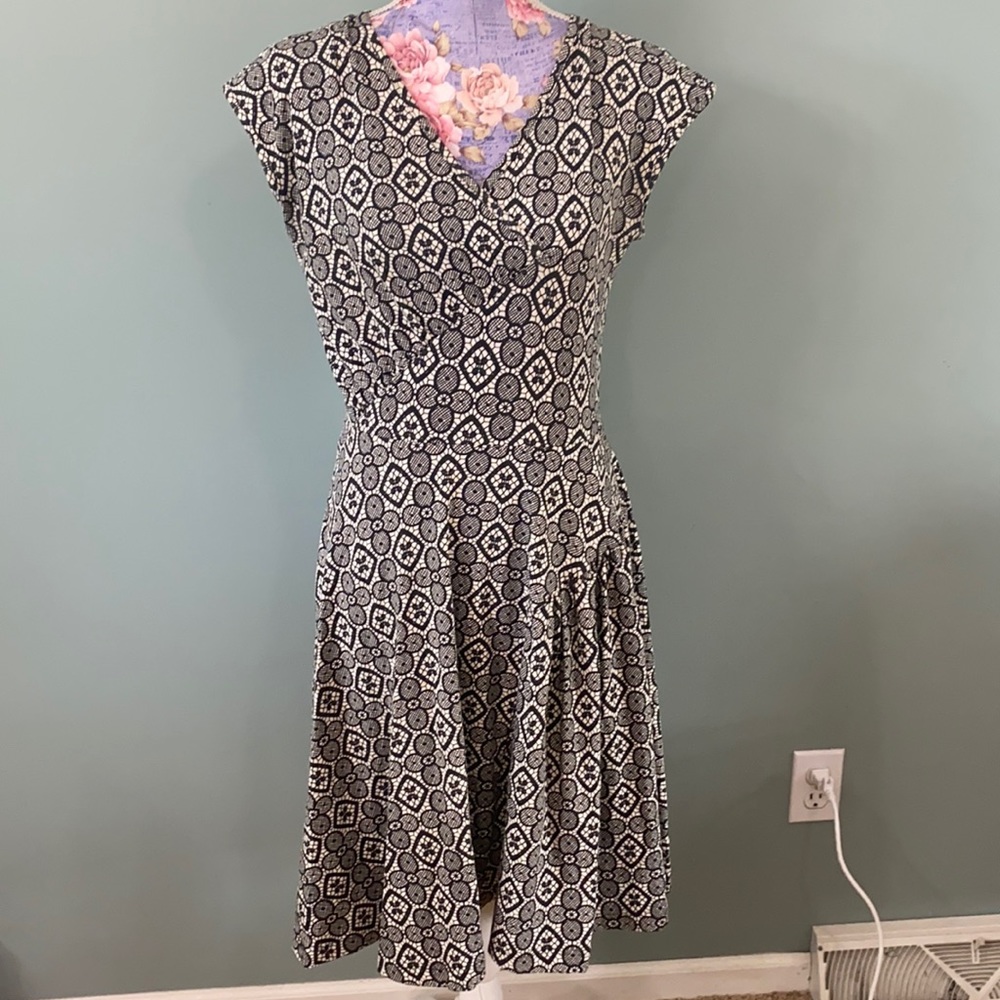 Effies Heart Nina Dress Black white lace print Med